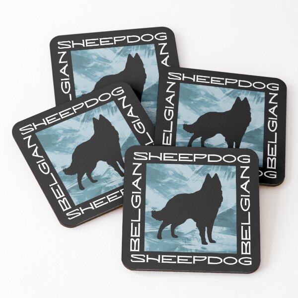 Item preview, Belgian Sheepdog Groenendael Silhouette, Modern Typography on Teal Abstract designed and sold by arlutai.
