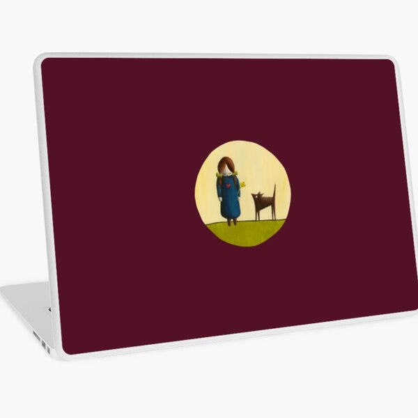 Between the Line – Girl with Dog Friend Laptop Skin