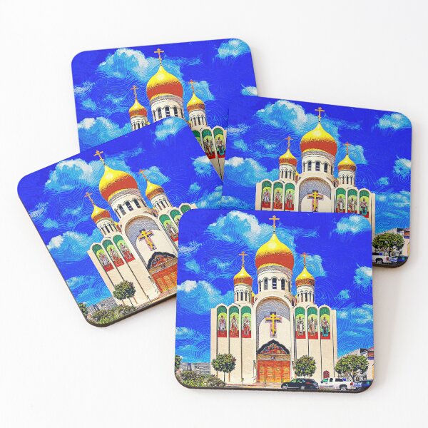 Item preview, Holy Virgin Cathedral - Russian Orthodox cathedral in San Francisco, impressionist painting designed and sold by NickoPrints.