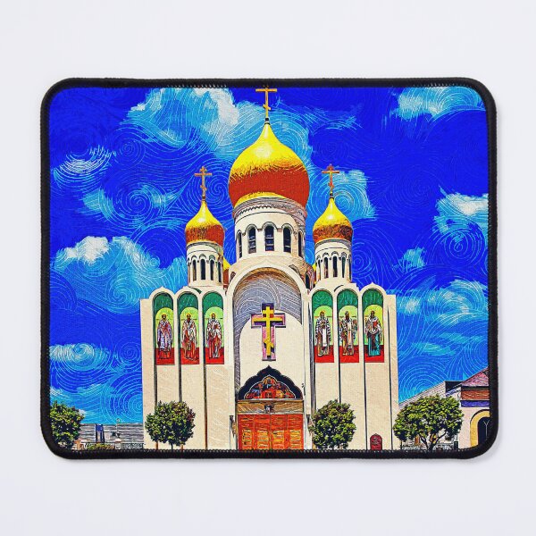Item preview, Holy Virgin Cathedral - Russian Orthodox cathedral in San Francisco, impressionist painting designed and sold by NickoPrints.