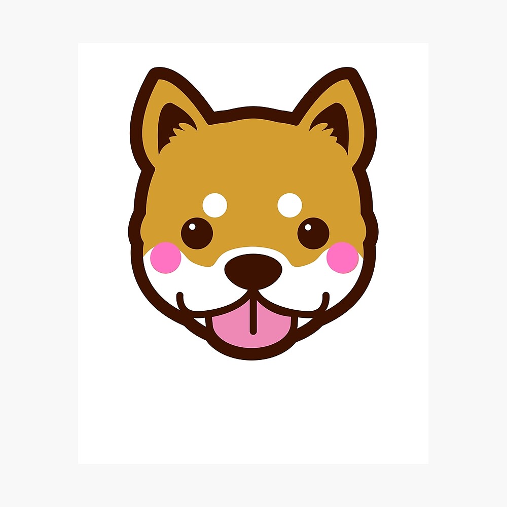 Shiba Inu Dog Breed Big Cute Face Cartoon Blush Shiba Inu Dog Breed Big Cute Face Cartoon Blush