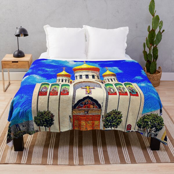 Item preview, Holy Virgin Cathedral - Russian Orthodox cathedral in San Francisco, impressionist painting designed and sold by NickoPrints.
