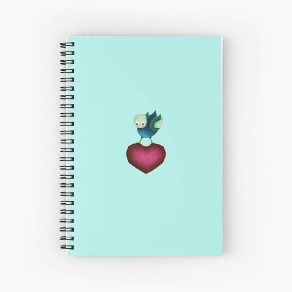 Soft Landing – Bird on Heart Spiral Notebook
