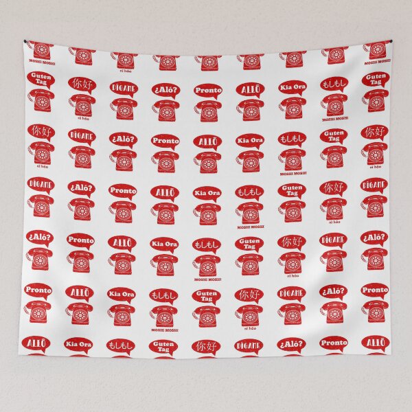 Item preview, Foreign Language greetings telephone pattern designed and sold by piedaydesigns.