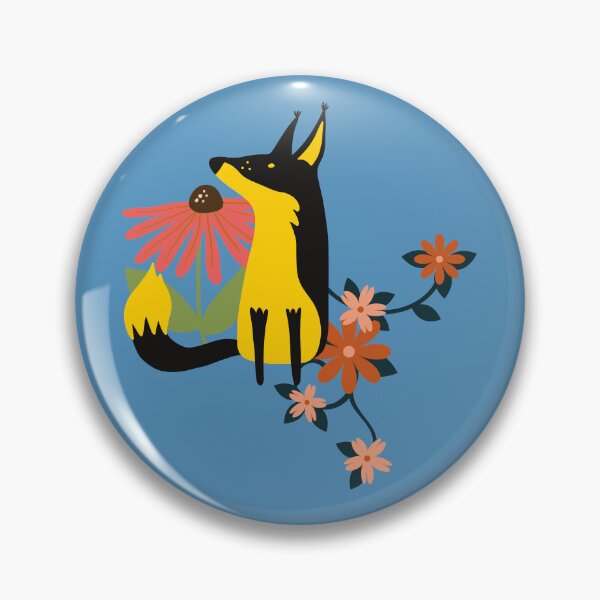 Item preview, Yellow fox with flowers designed and sold by BronikowskiART.