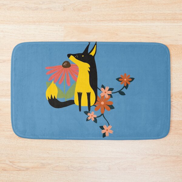 Item preview, Yellow fox with flowers designed and sold by BronikowskiART.