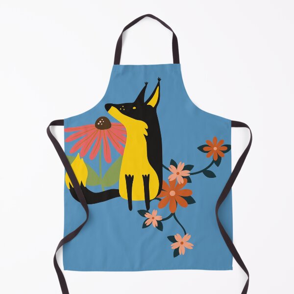 Item preview, Yellow fox with flowers designed and sold by BronikowskiART.