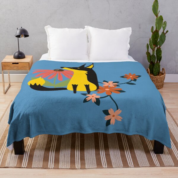 Item preview, Yellow fox with flowers designed and sold by BronikowskiART.