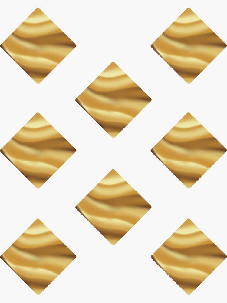 Thumbnail 3 of 3, Sticker, Gold Cream Minimalist Diamond Pattern designed and sold by BlazeraptorGirl.