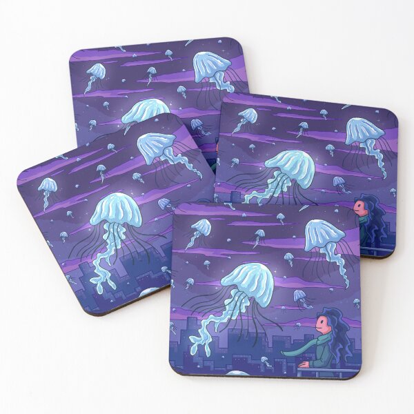 Item preview, A Bloom of Jellyfishes in the Night Sky designed and sold by AnizyArt.