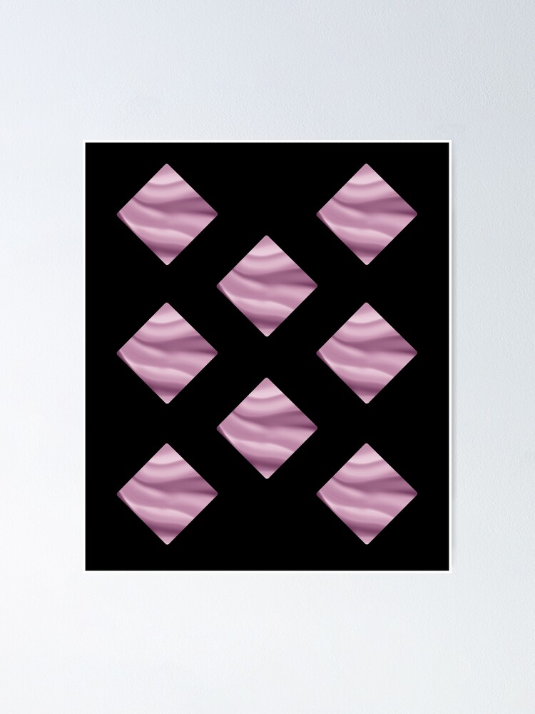 Thumbnail 1 of 3, Poster, Purple Cream Minimalist Diamond Pattern designed and sold by BlazeraptorGirl.
