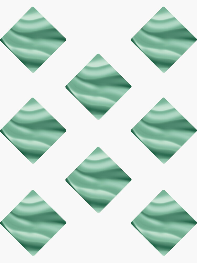 Thumbnail 3 of 3, Sticker, Minty Cream Minimalist Diamond Pattern designed and sold by BlazeraptorGirl.
