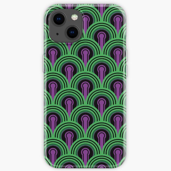 Geometric Pattern: Keyhole Arch: Purple/Green iPhone Soft Case