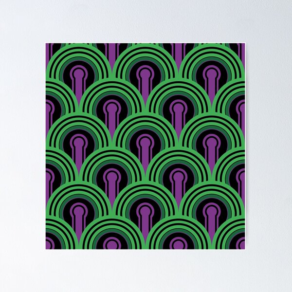 Aperçu de l'œuvre Motif géométrique : arc en trou de serrure : violet/vert. créée et vendue par Red Wolf.