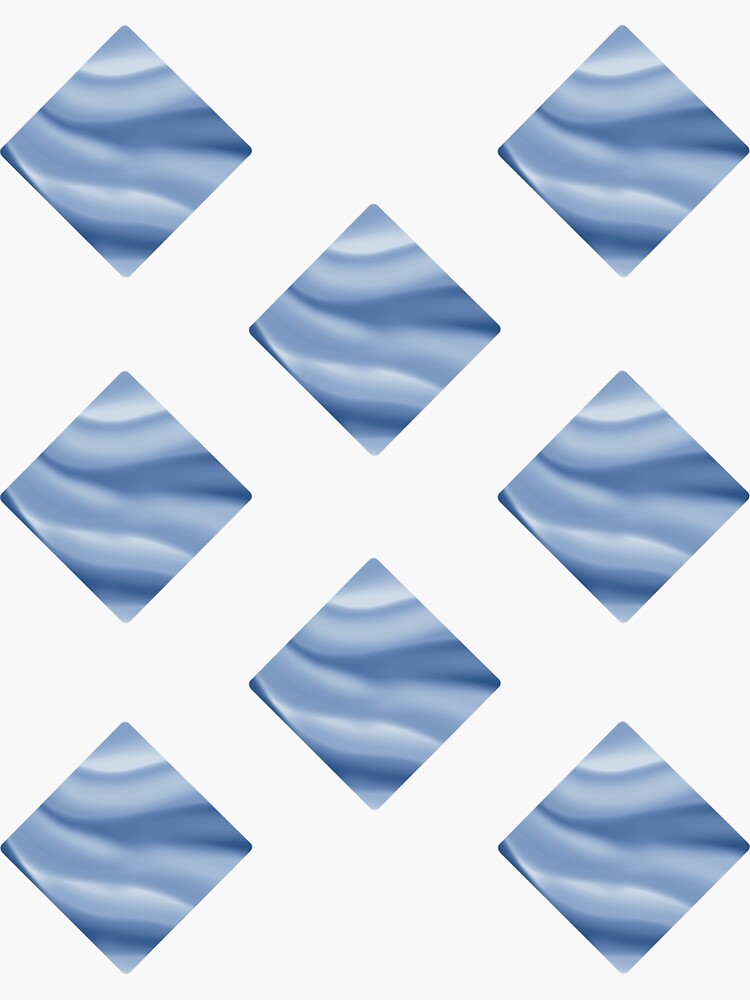 Thumbnail 3 of 3, Sticker, Blue Cream Minimalist Diamond Pattern designed and sold by BlazeraptorGirl.