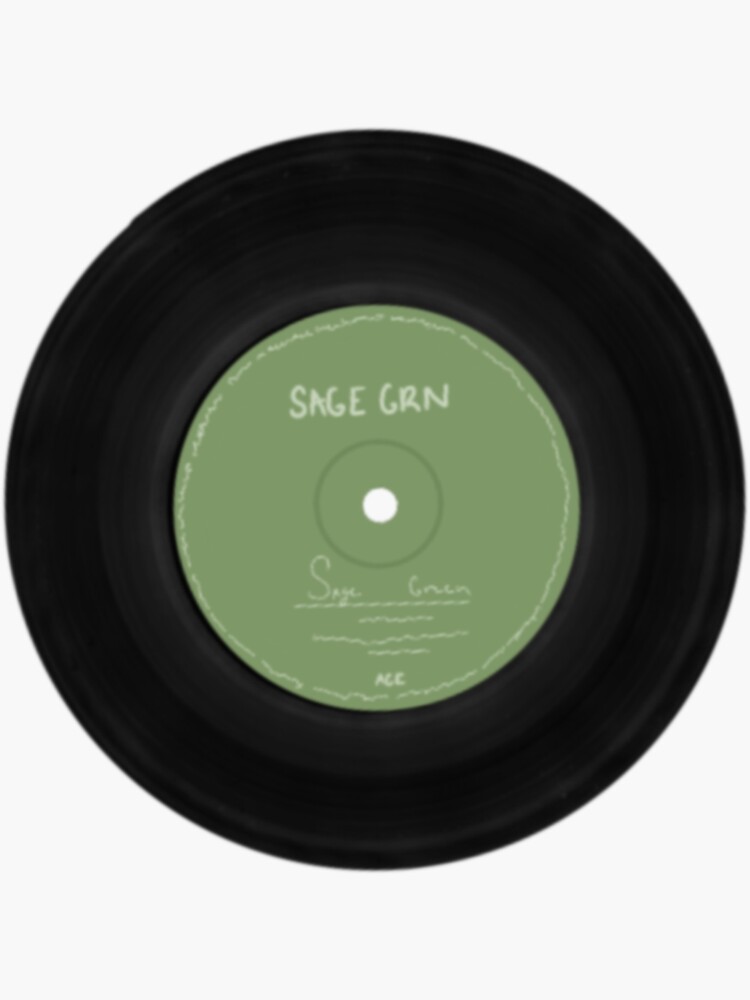 "Sage green vinyl " Sticker by Emsstickers255 Redbubble