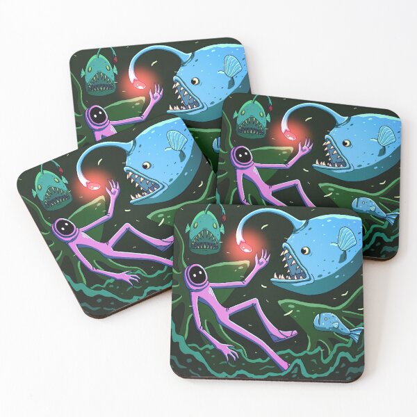 Item preview, Deep Sea Dive with Anglerfishes designed and sold by AnizyArt.