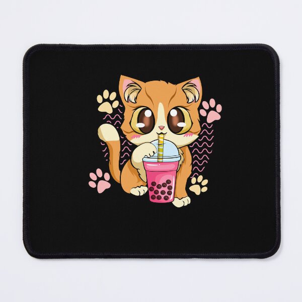 Item preview, Cute Cat Boba Bubble Milk Tea Anime Kawaii Neko Kitten designed and sold by Leslie Smith.
