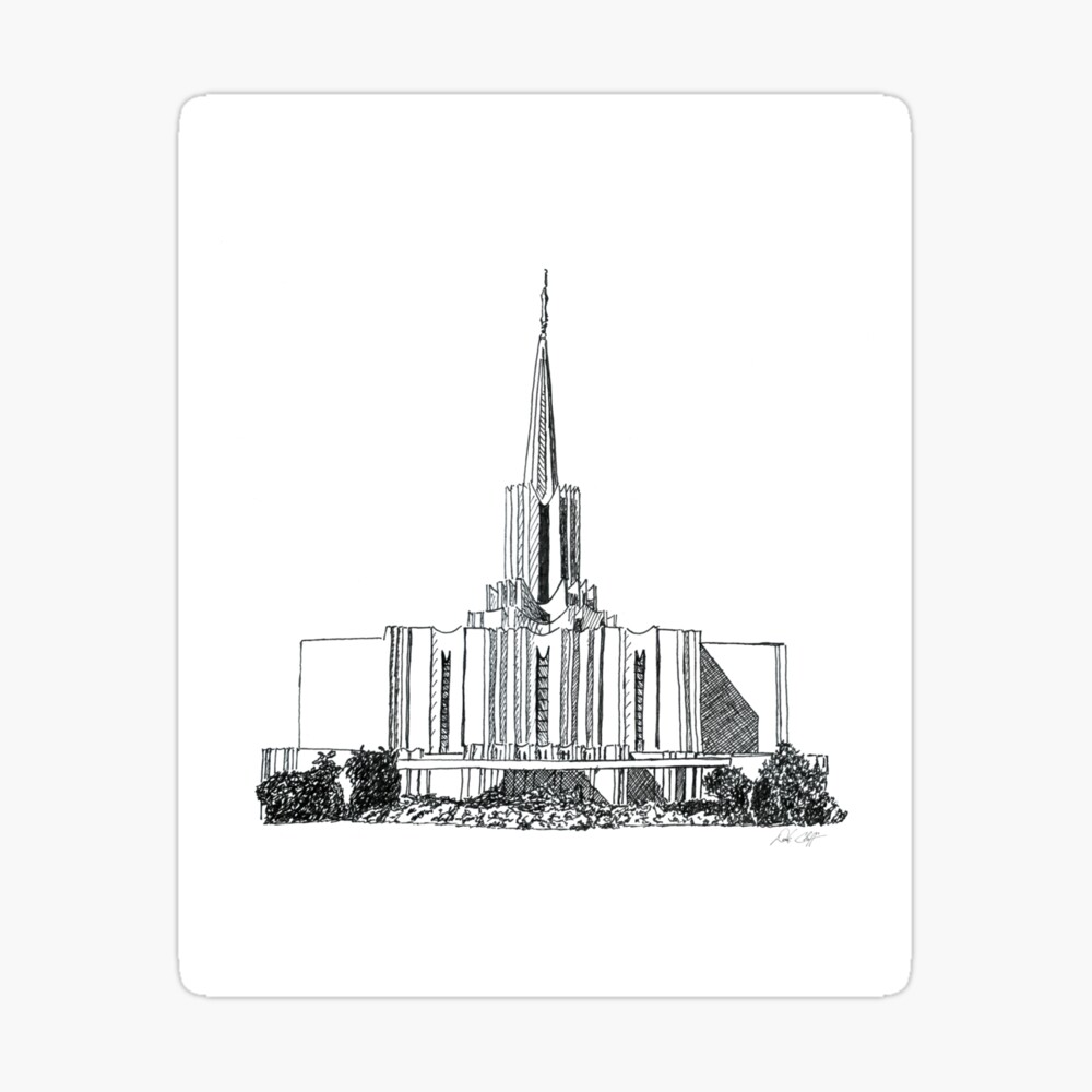 River LDS Temple Drawing" Art Board Print by dscarts | Redbubble