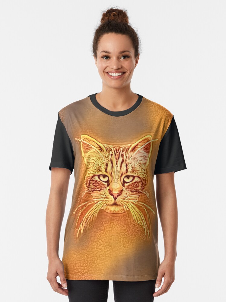 Alternate view of Golden Cat #Art Graphic T-Shirt