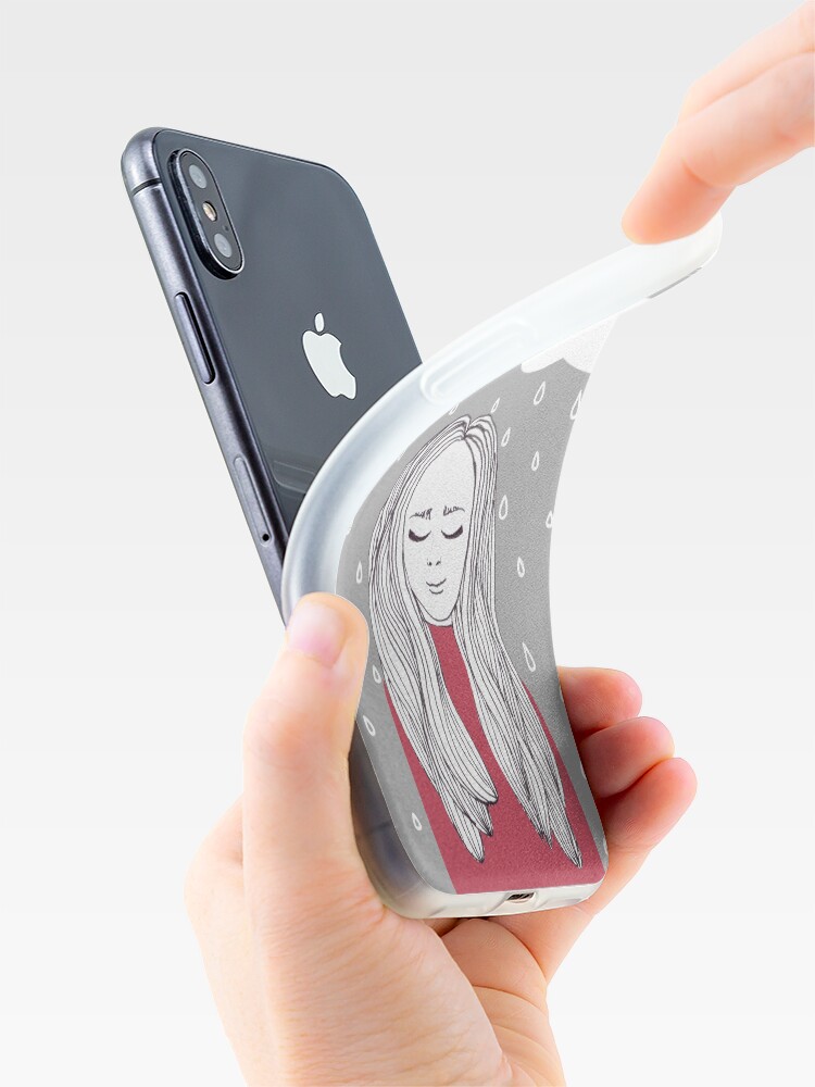 Alternate view of Happy girl in the rain iPhone Case