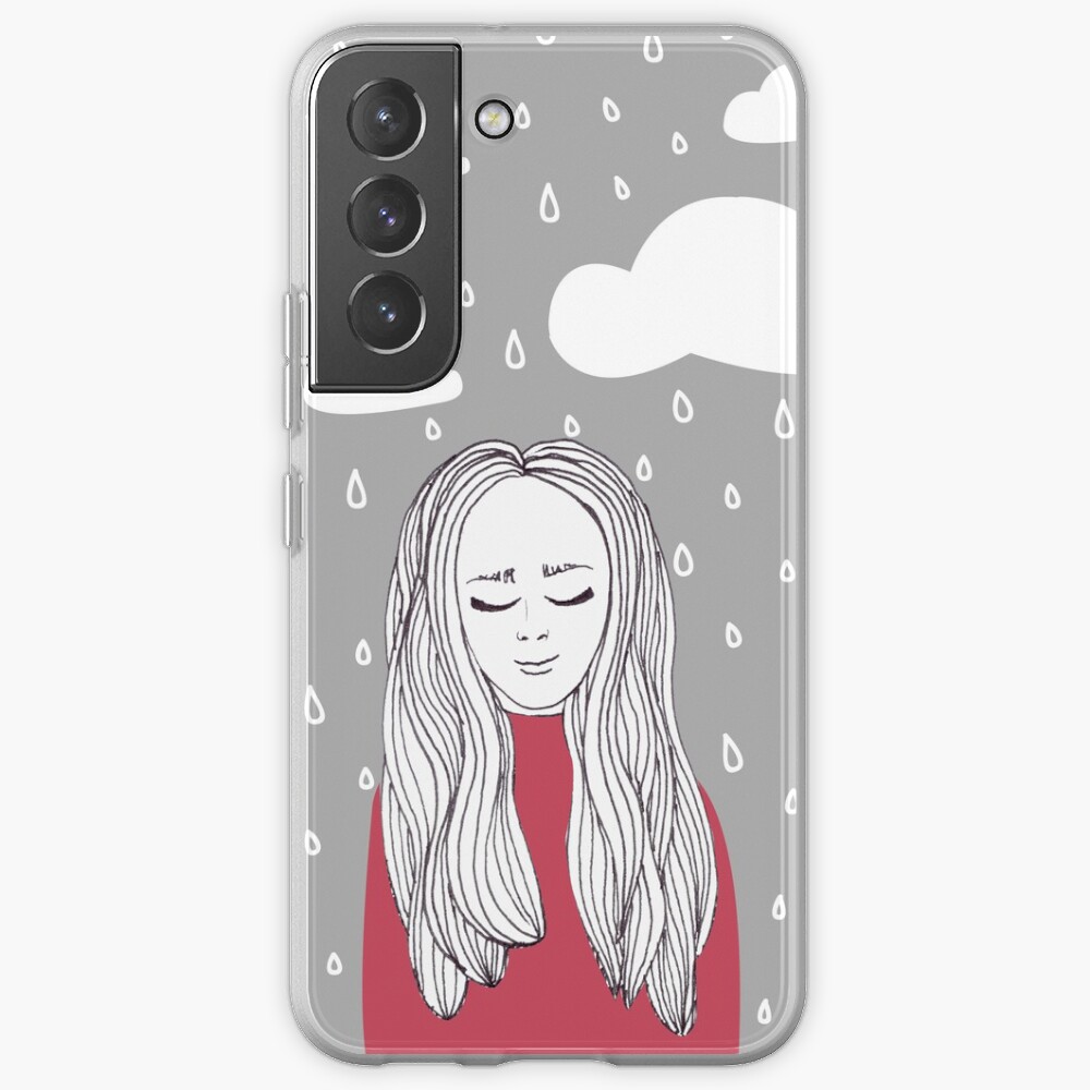 Happy girl in the rain Samsung Galaxy Phone Case