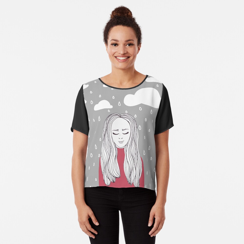 Happy girl in the rain Chiffon Top