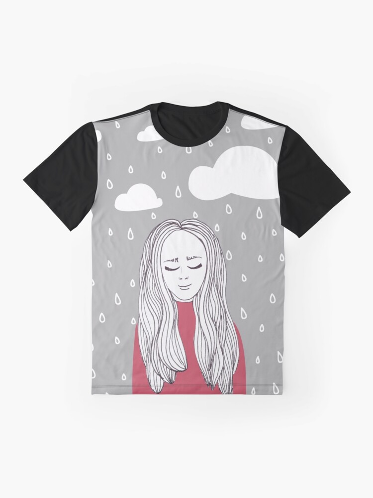 Alternate view of Happy girl in the rain Graphic T-Shirt