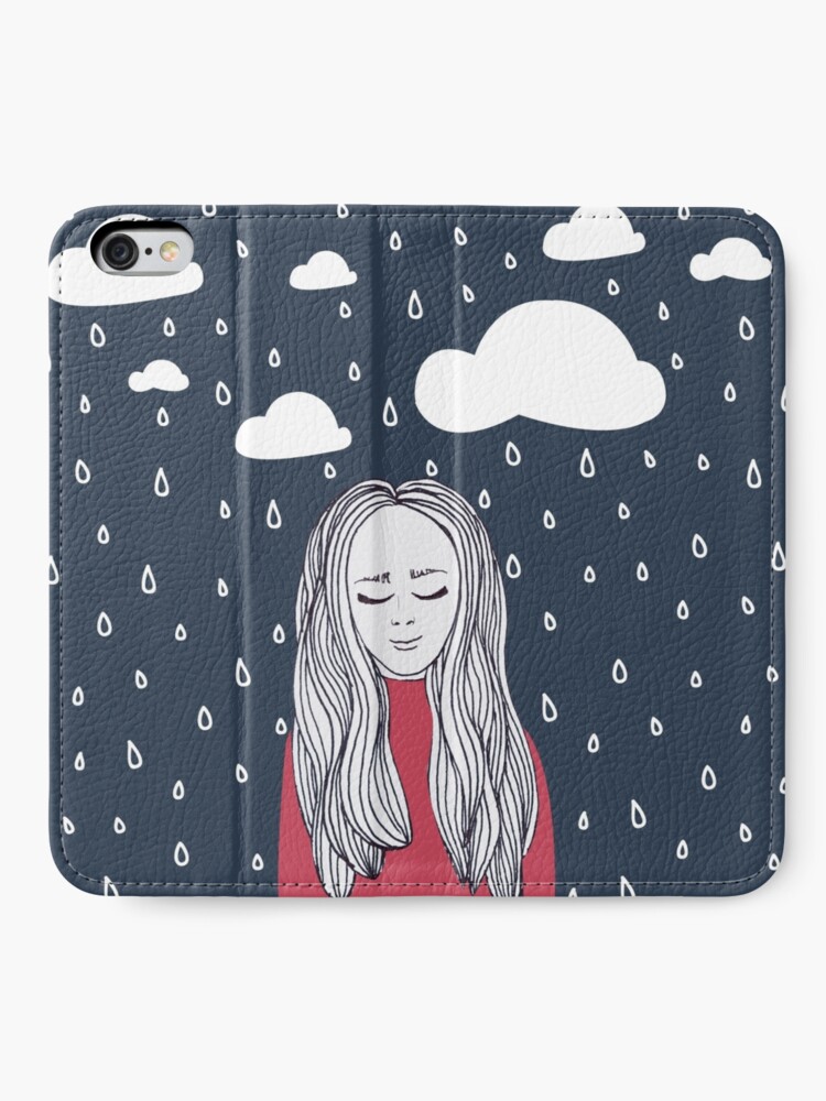 Alternate view of Happy girl in the rain iPhone Wallet