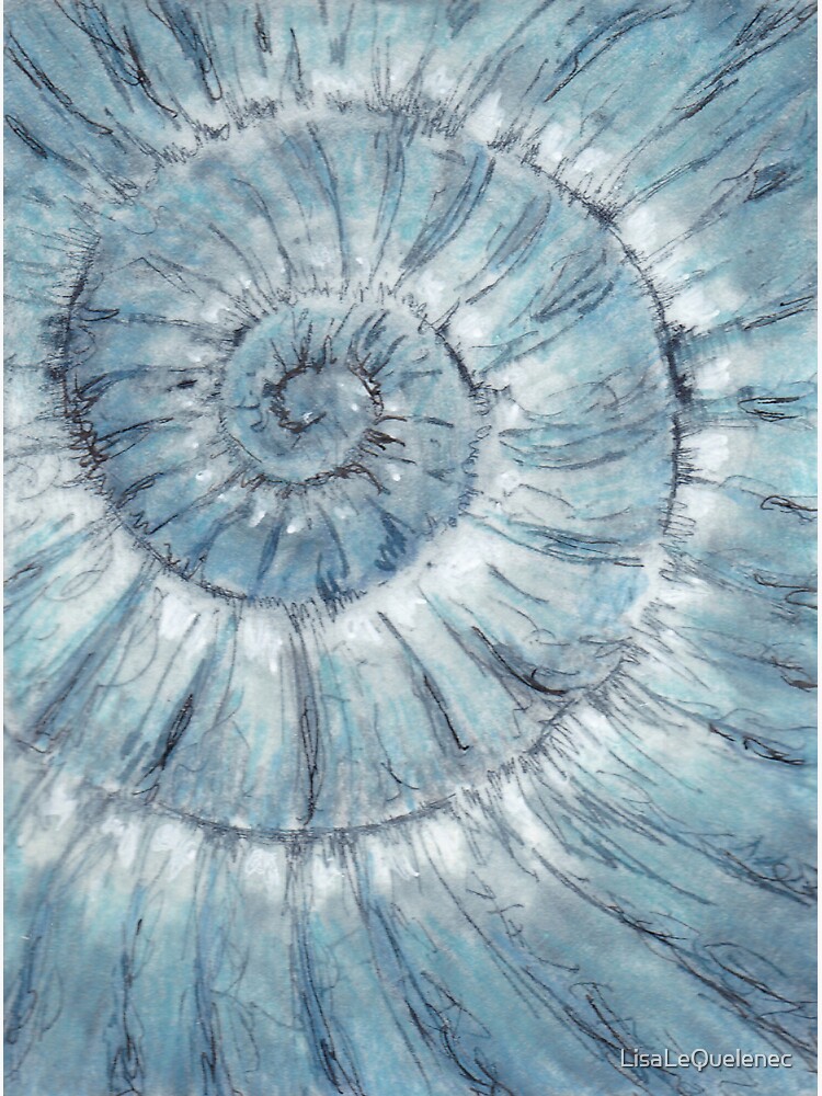 Thumbnail 3 of 3, Sticker, Ammonite no.90 - 100 ammonites project designed and sold by LisaLeQuelenec.