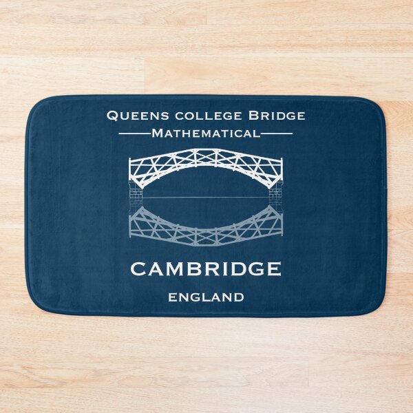 Item preview, Cambridge Queens College Mathematical bridge in White Ink with Prussian Blue background  designed and sold by Elizabeth-Banks.