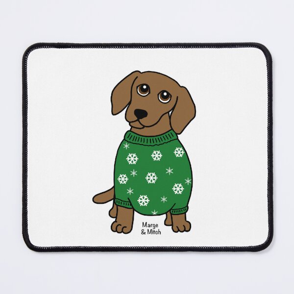Item preview, Cute Dachshund Sausage Dog in Green Christmas Jumper designed and sold by Scat the cat.