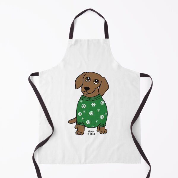 Item preview, Cute Dachshund Sausage Dog in Green Christmas Jumper designed and sold by Scat the cat.