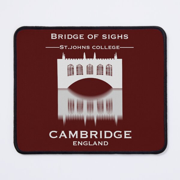 Item preview, Cambridge St Johns College "Bridge Of Sighs" in White Ink with Oxblood Red background designed and sold by Elizabeth-Banks.