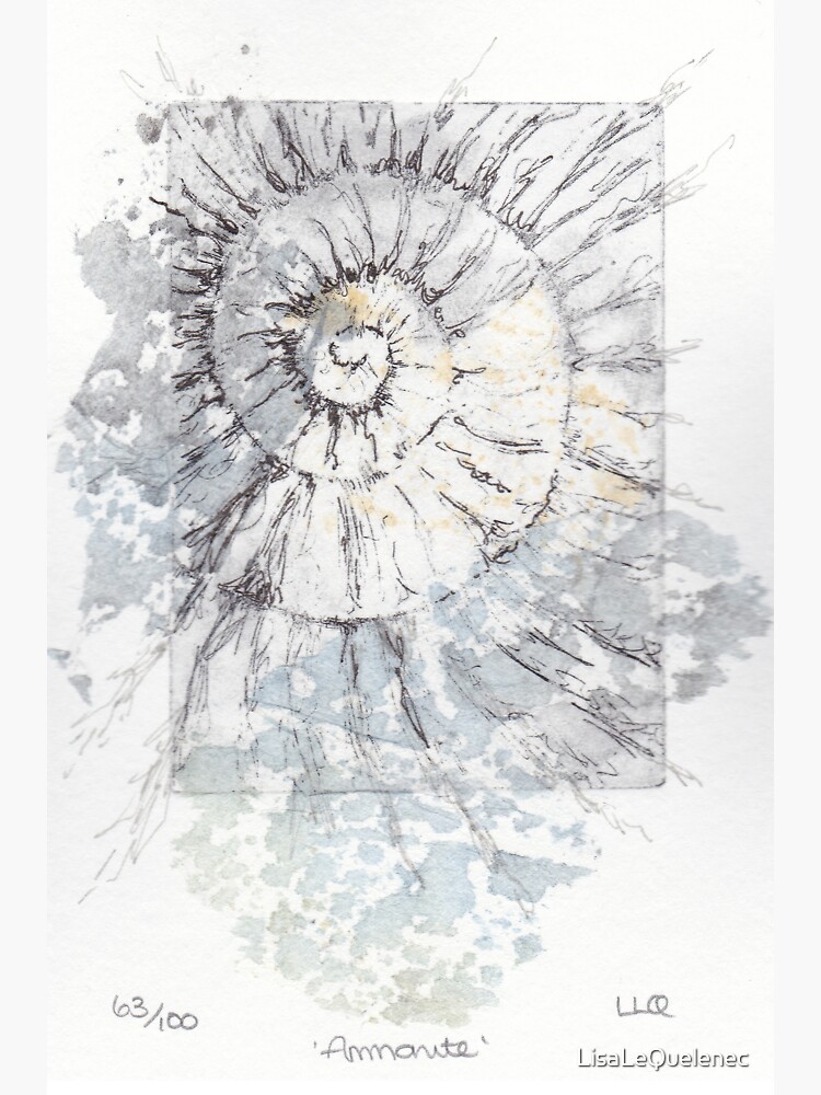 Thumbnail 3 of 3, Sticker, Ammonite no.63 - 100 ammonites project designed and sold by LisaLeQuelenec.