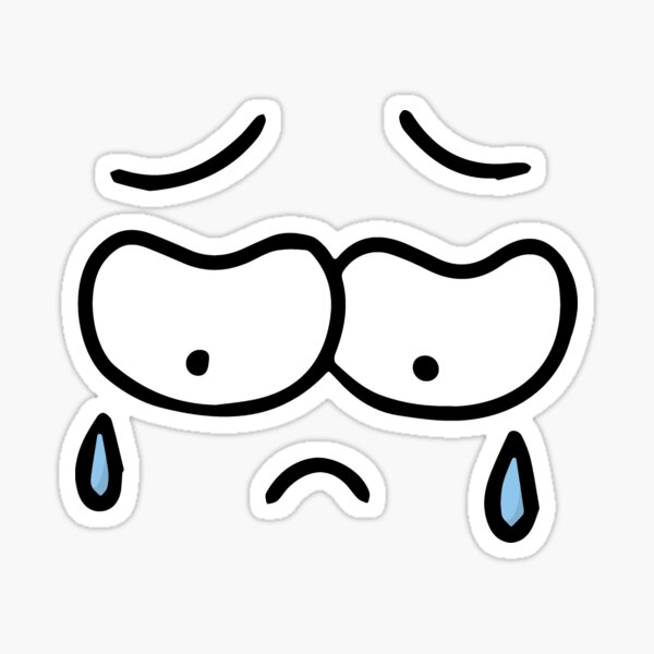 Shatterproof White Crying Face Cry Funny Cartoon Crying Smiley