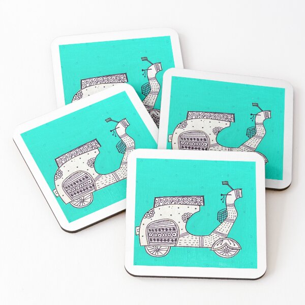 Item preview, Teal Scooty/Scooter Indi Pop Art designed and sold by with-anugraha.
