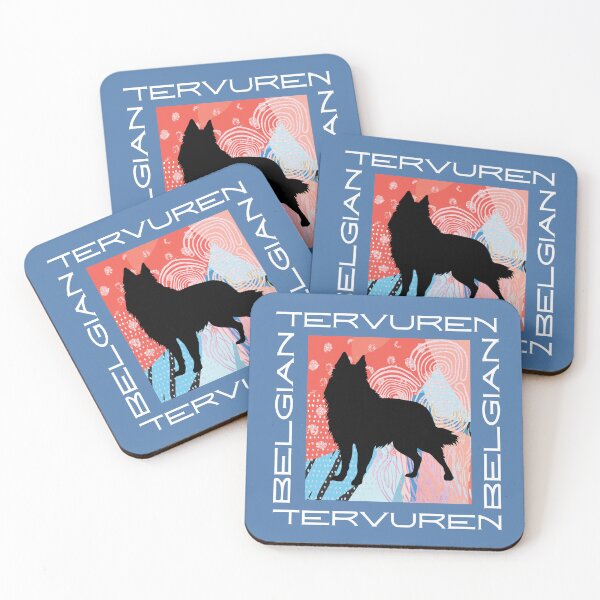Item preview, Belgian Tervuren Silhouette with Modern Typography on Colorful Abstract designed and sold by arlutai.