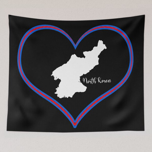 Item preview, Black heart North Korea map designed and sold by Astralia.