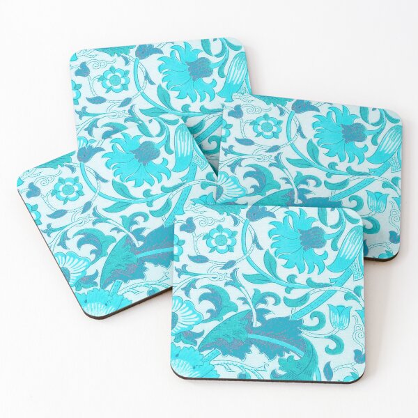 Item preview, Ocean Blue Colour Floral Lodden Pattern designed and sold by fowons.