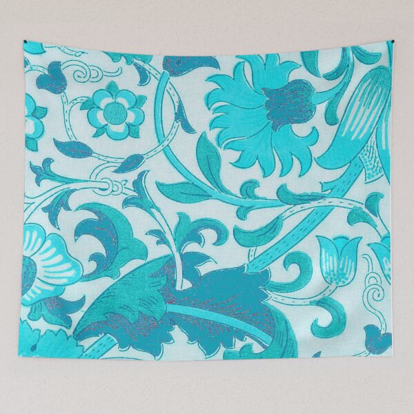 Item preview, Ocean Blue Colour Floral Lodden Pattern designed and sold by fowons.