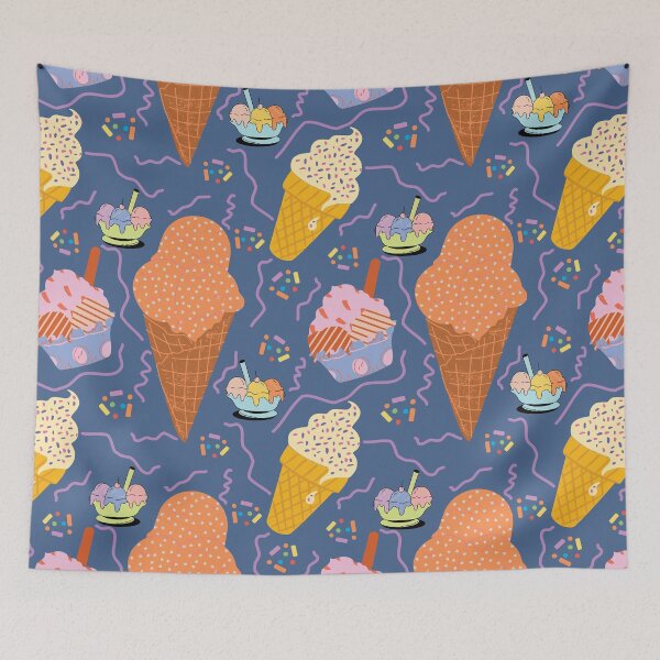 Item preview, Vintage Retro Ice Cream Party Seamless Pattern designed and sold by Itaya Art.