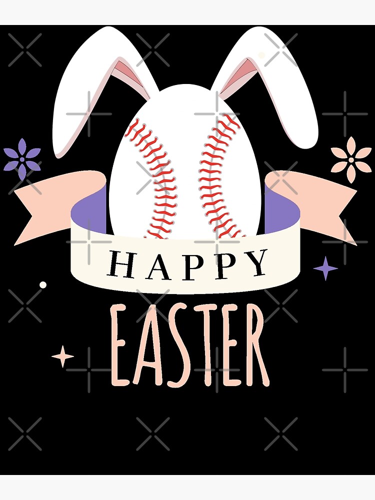Baseball Easter Day Egg Rabbit Baseball Ears Funny Sport Bunny