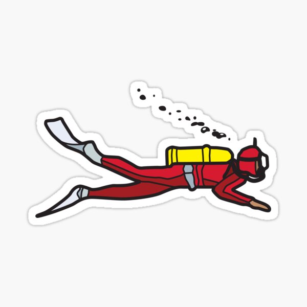 Red diver Sticker