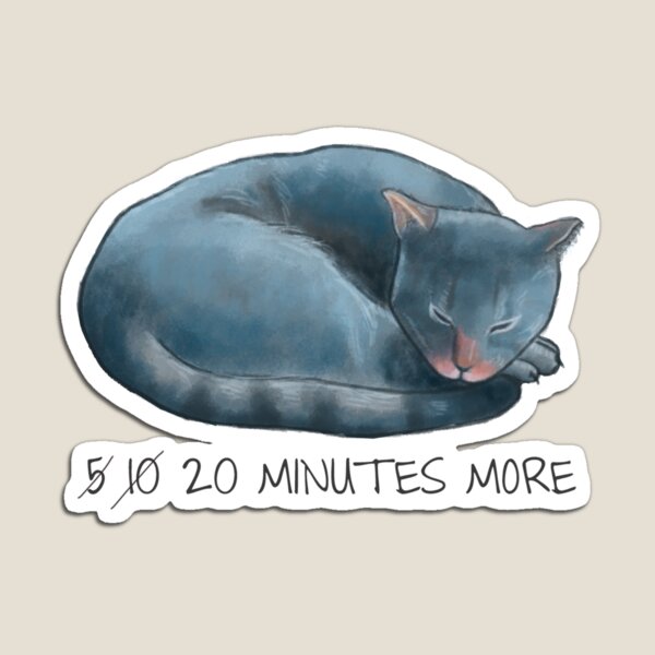 Sleepy Cat - 20 minutes more - Lazy Animals Magnet