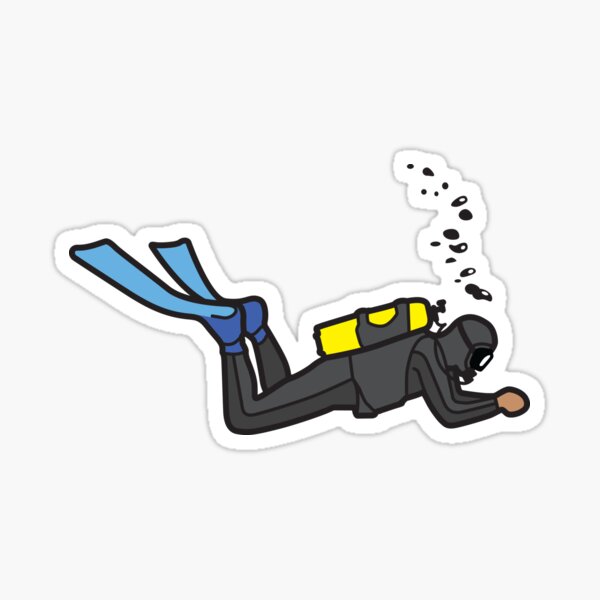 Scuba Diver - Black Wetsuit Sticker