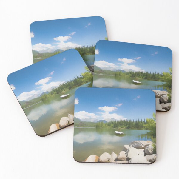 Item preview, Rocky Lake Front Mountainous Summer Landscape designed and sold by Zeph1.