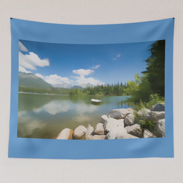 Item preview, Rocky Lake Front Mountainous Summer Landscape designed and sold by Zeph1.