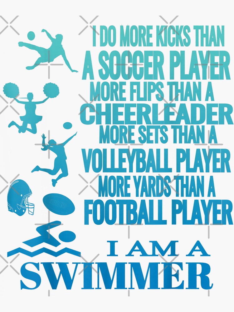 "I Am A Swimmer Funny Swim Swimming Cool Practice Tee" Sticker by