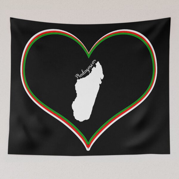 Item preview, Black heart map Madagascar designed and sold by Astralia.